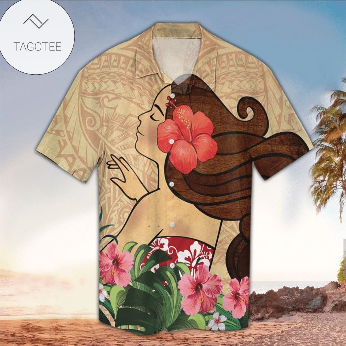 Humanoid mushroom Hawaiian Graphic Print Short Sleeve Hawaiian Casual Shirt