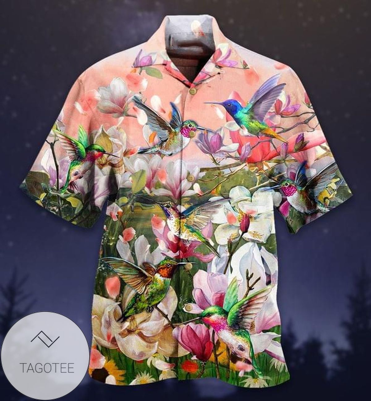 Humming Bird Hibiscus Polynesian Hawaiian Shirt