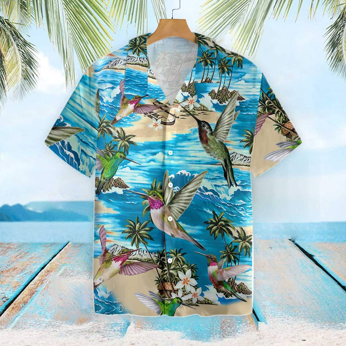 Hummingbird Embroidery Hawaiian Shirt 3d 3D All Over Print Men Women Unisex Model 537