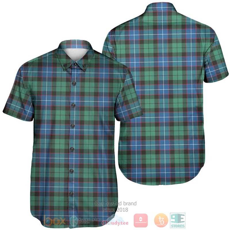 Hunter Modern Tartan Crest Hawaiian Shirt