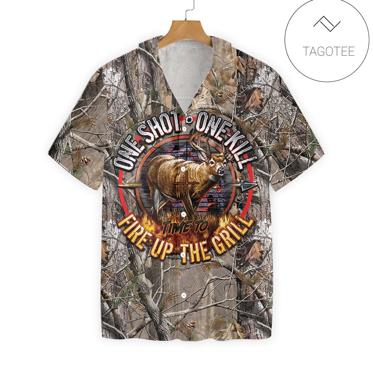 Hunting Deer For Men And Women Graphic Print Short Sleeve Hawaiian Casual Shirt