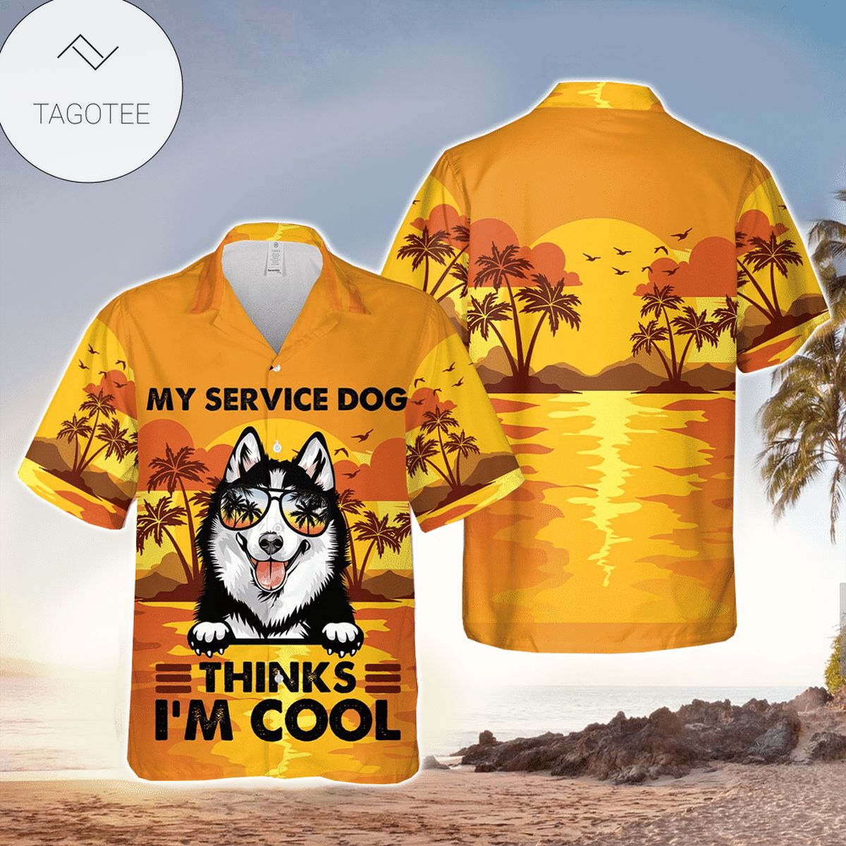 Husky 3D Hawaiian Shirt