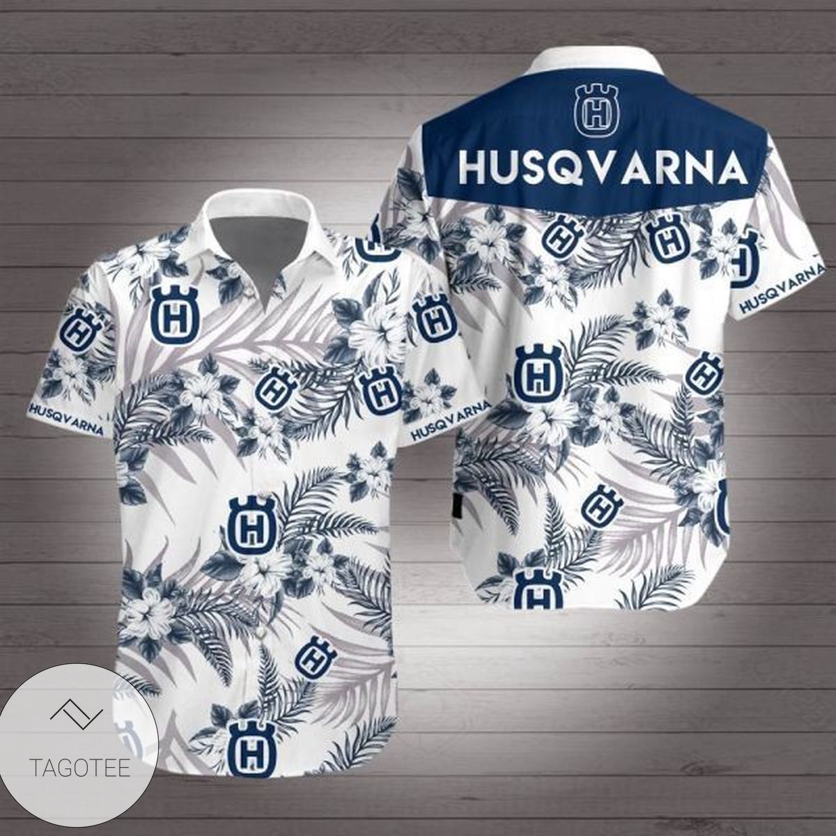 Husky Summer Leaves Hawaiian Shirt