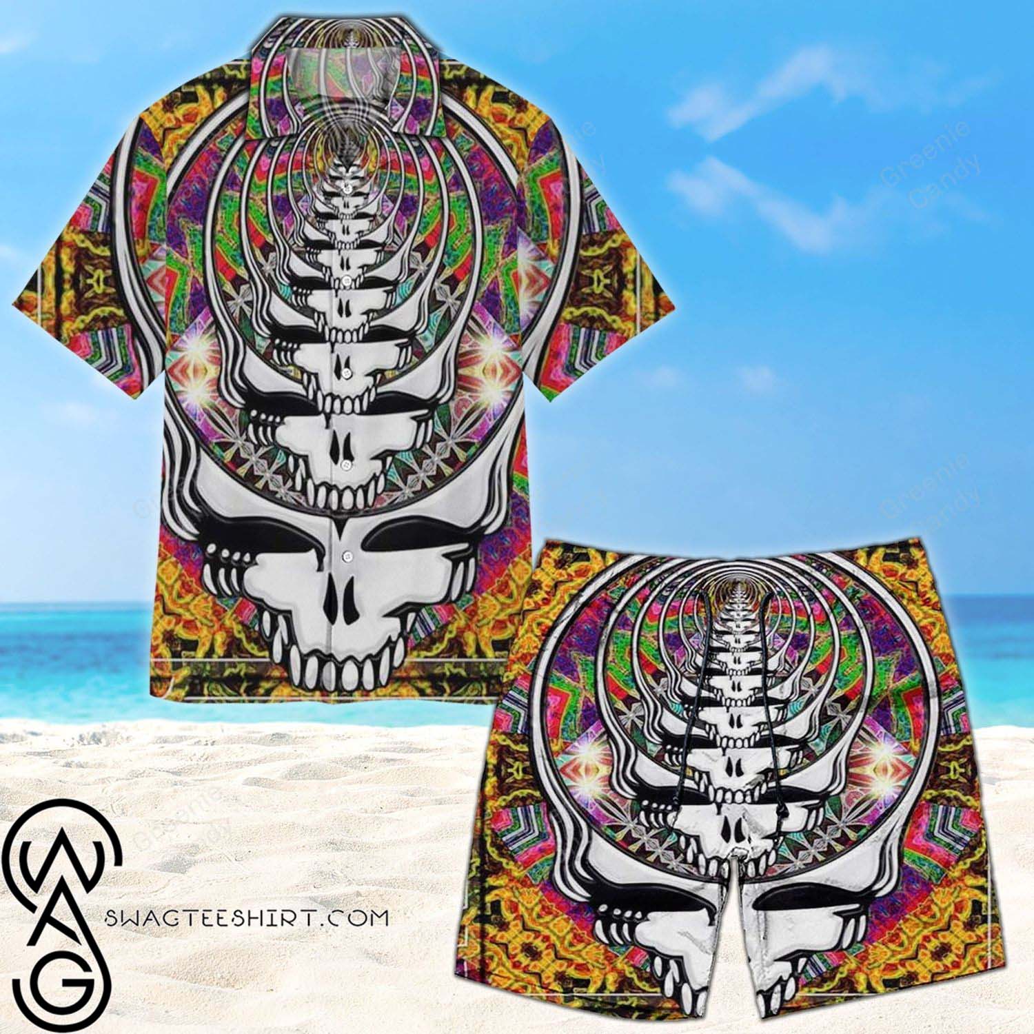 Hypnotic Grateful Dead Bears All Over Print Aloha Hawaiian Shirt And Beach Short