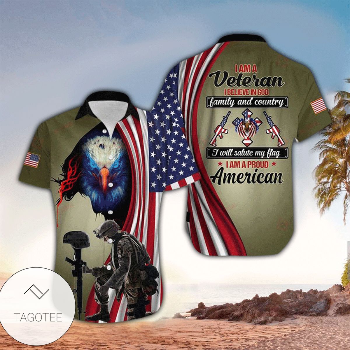 I Am A Veteran Personalized All Over Printed Hawaiian Shirt