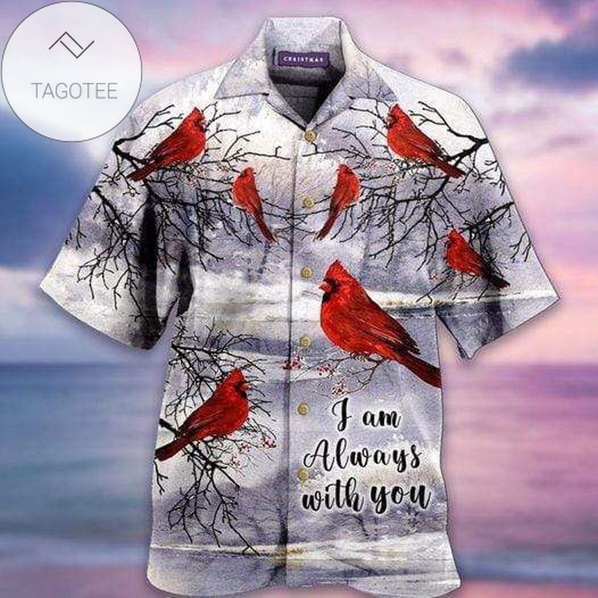 I Am Not Alone Because Jesus Is With Me And With Him I Fear Nothing Graphic Print Short Sleeve Hawaiian Casual Shirt