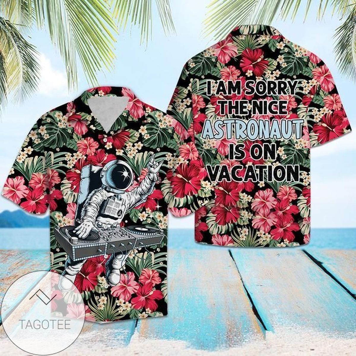 I Am Sorry The Nice Engineer Is On Vacation Hawaiian Graphic Print Short Sleeve Hawaiian Shirt