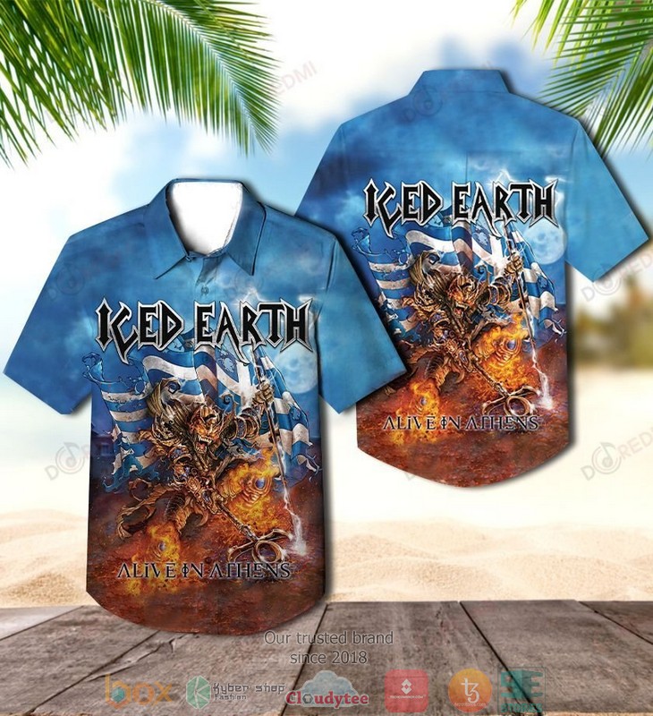 Iced Earth Enter the Realm Short Sleeve Hawaiian Shirt