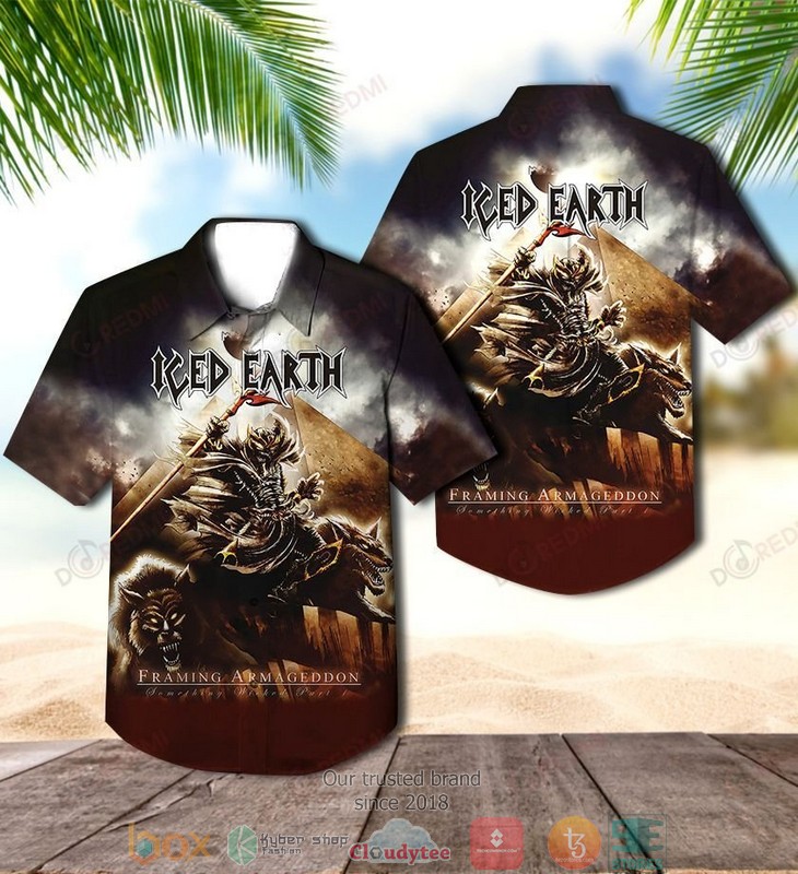 Iced Earth Enter the Realm Short Sleeve Hawaiian Shirt