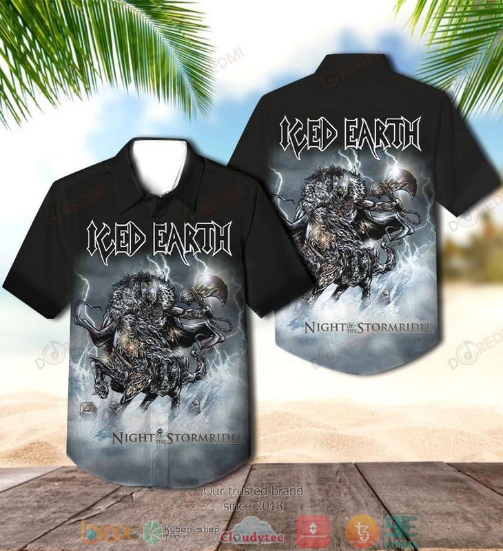 Iced Earth Night of the Stormrider Album Short Sleeve Hawaiian Shirt