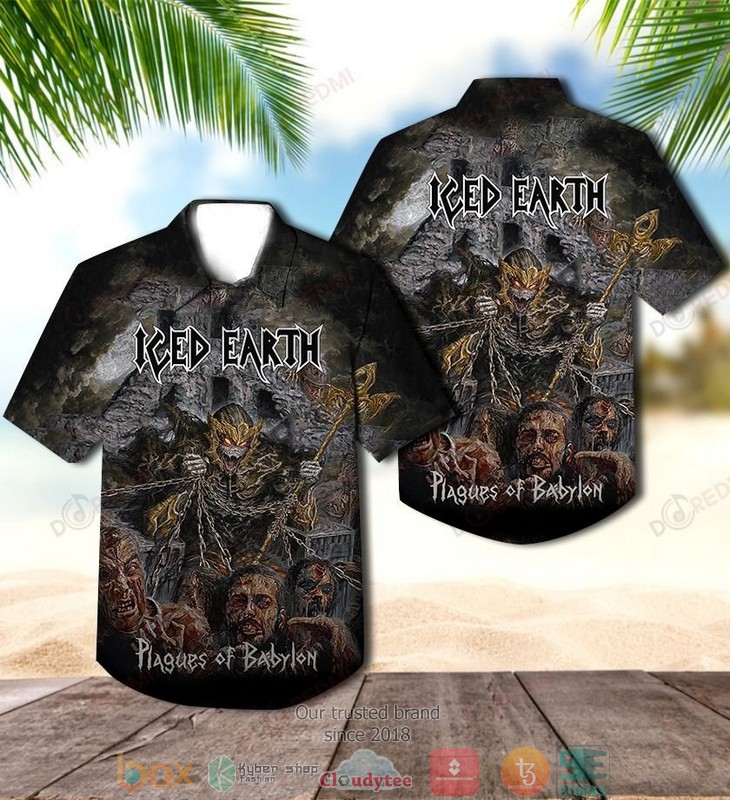 Iced Earth The Dark Saga Dark Short Sleeve Hawaiian Shirt