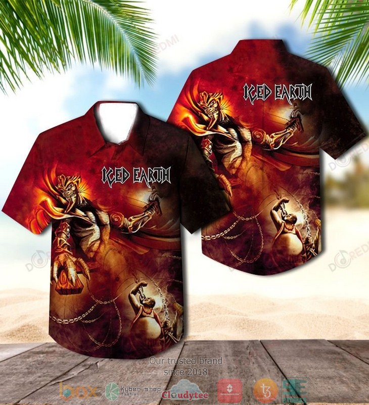 Iced Earth Night of the Stormrider Short Sleeve Hawaiian Shirt