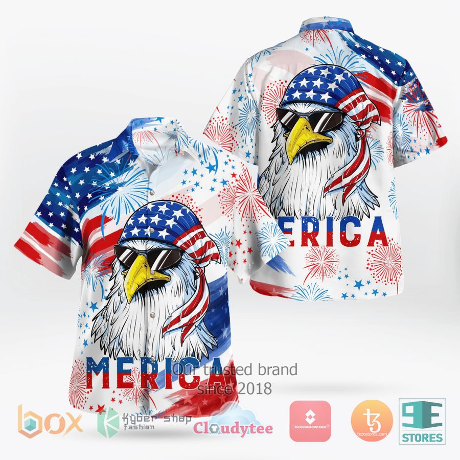 Independence Eagle Merica Hawaiian Shirt