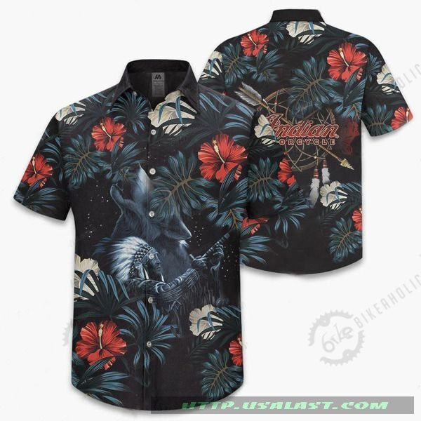 Indian Motorcycle Native Skulls Hawaiian Shirt