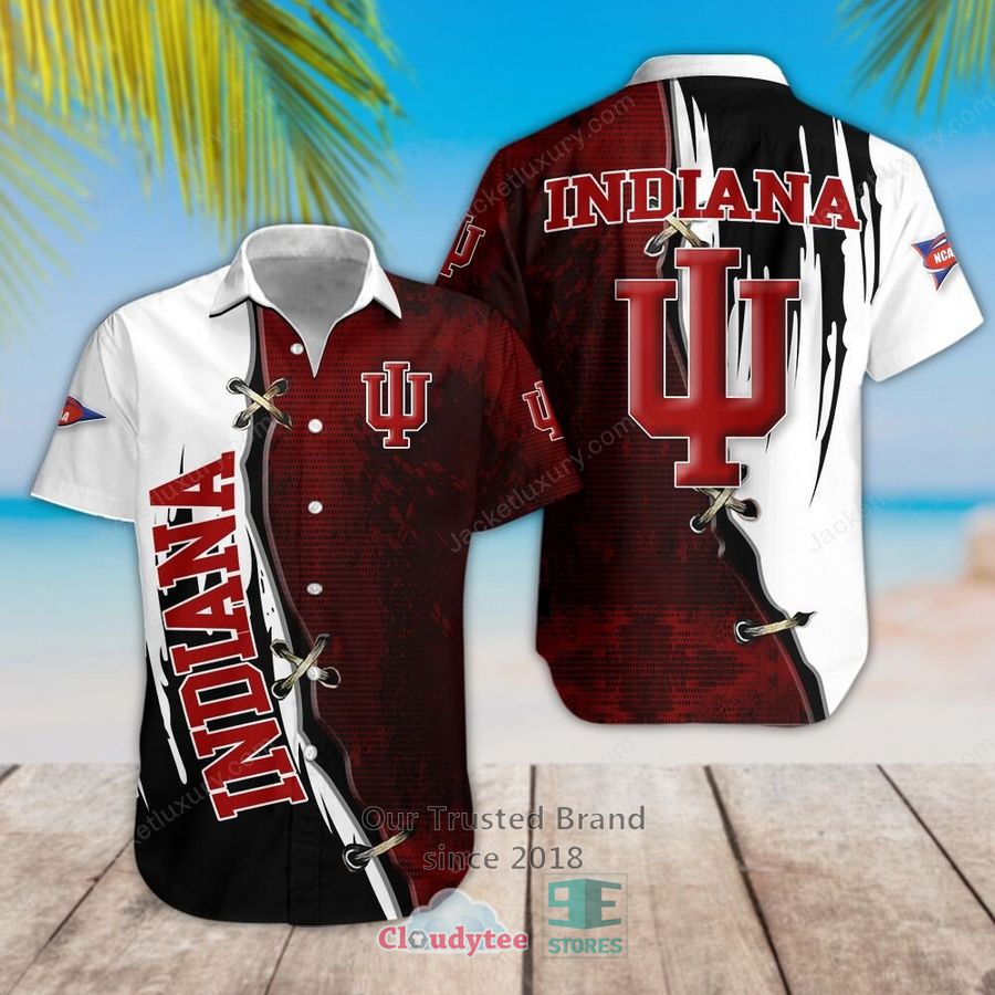 Indiana Hoosiers Tommy Bahama Harbor Island Hibiscus Crimson Hawaiian Shirt