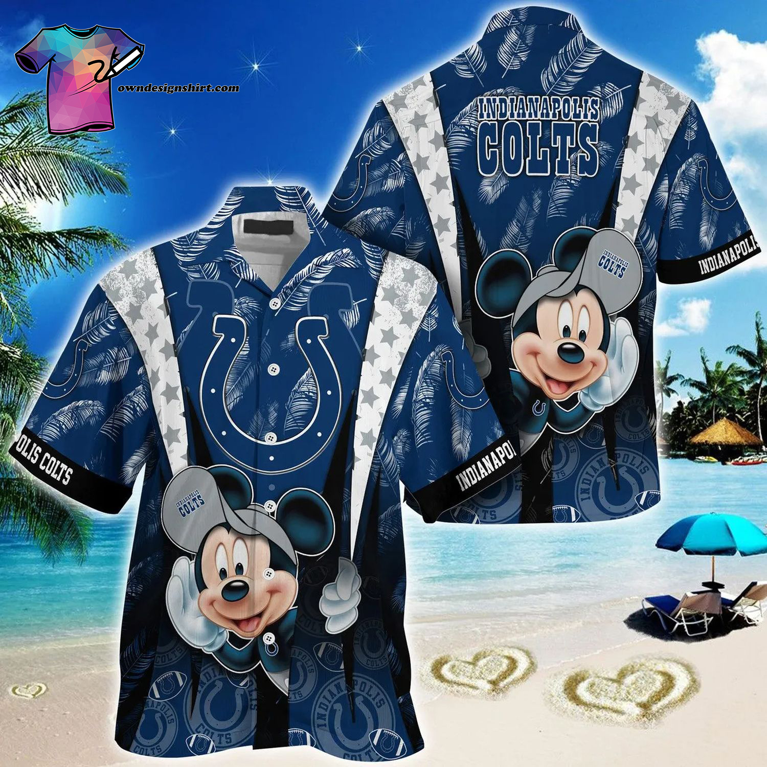 Indianapolis Colts And Mickey Mouse Sports Fan All Over Print Hawaiian Shirt