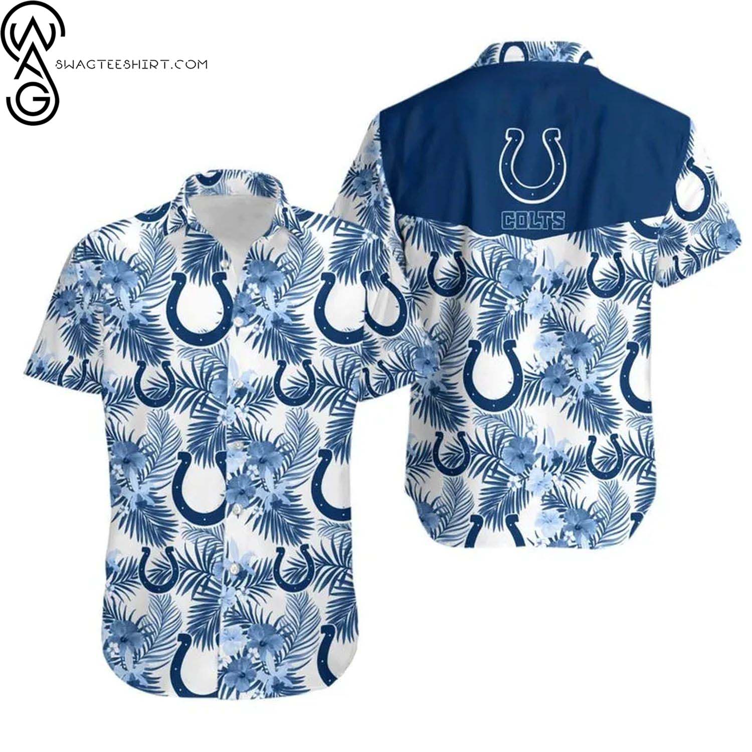 Indianapolis Colts All Over Print Hawaiian Shirt And Beach Shorts