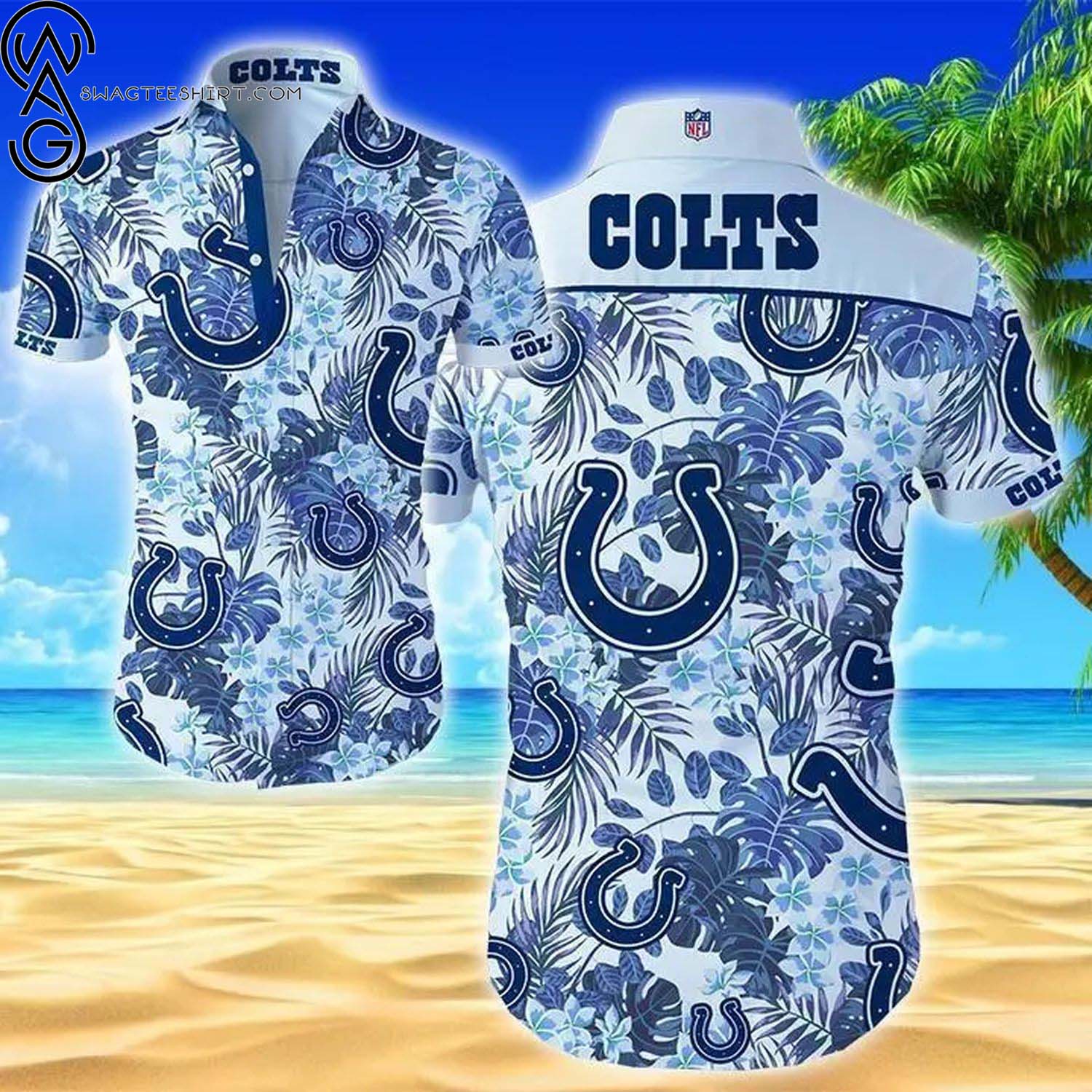 Indianapolis Colts Flower Summer Aloha Hawaiian Shirt