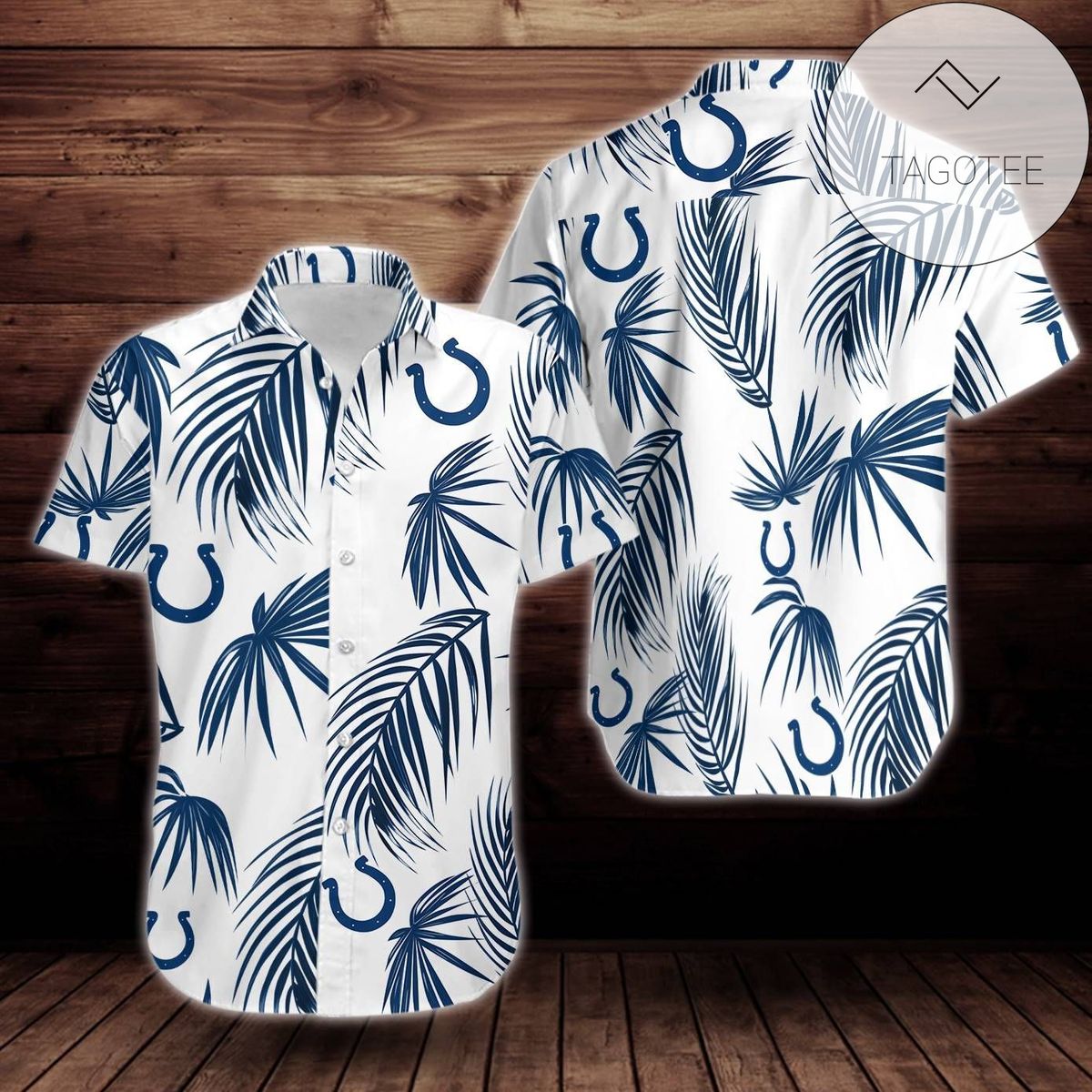 Indianapolis Colts Authentic Hawaiian Shirt 2022 Tropical Flower Short Sleeve Slim Fit Body