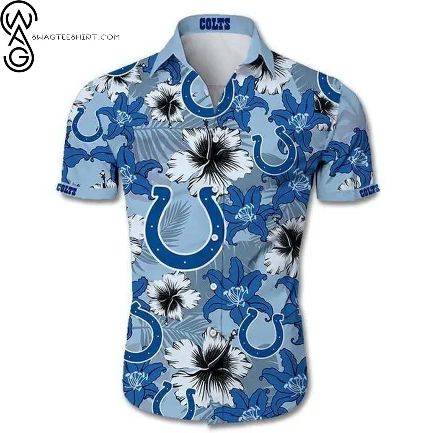 Indianapolis Colts Flower Tropcial Summer Aloha Hawaiian Shirt