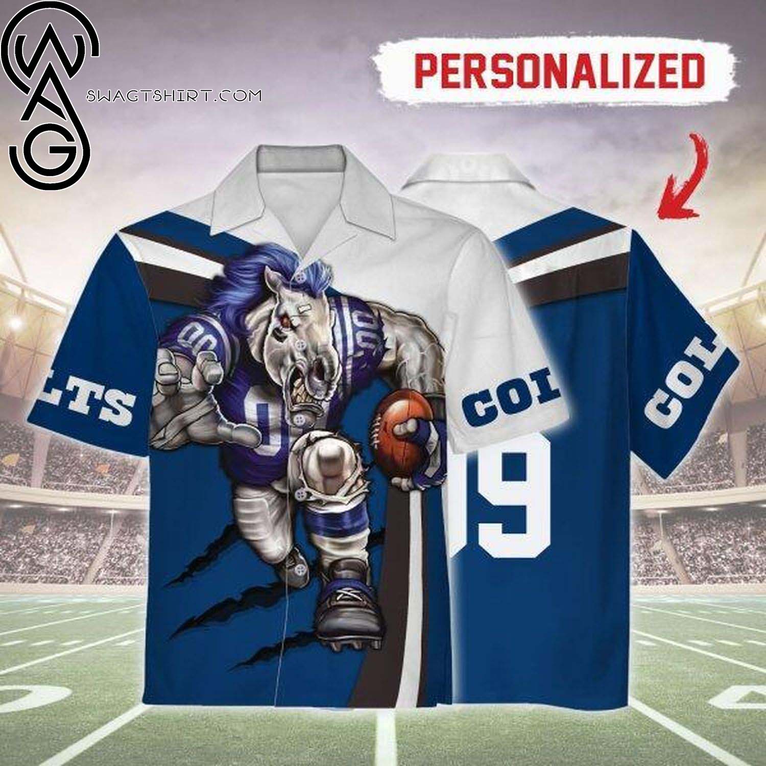 Indianapolis Colts Football Team Full Printing Hawaiian Shirt