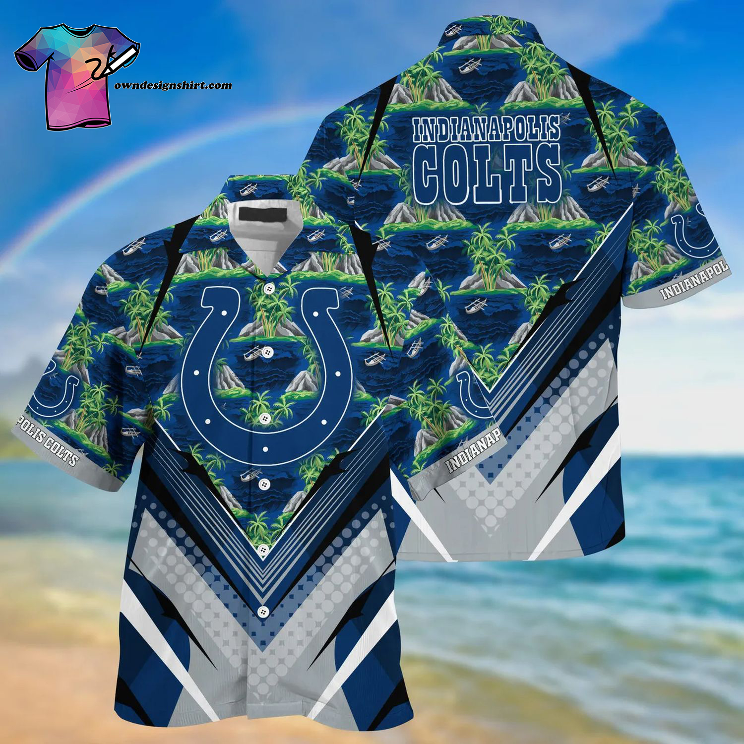 Indianapolis Colts Tropical Beach Summer Aloha Hawaiian Shirt