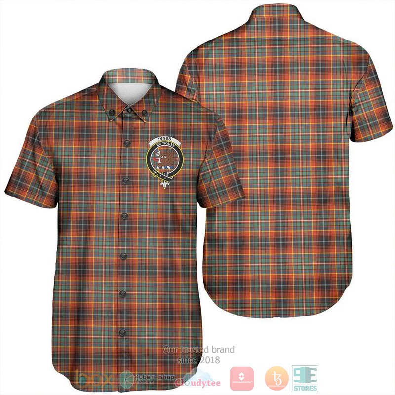 Inglis Modern Tartan Crest Hawaiian Shirt