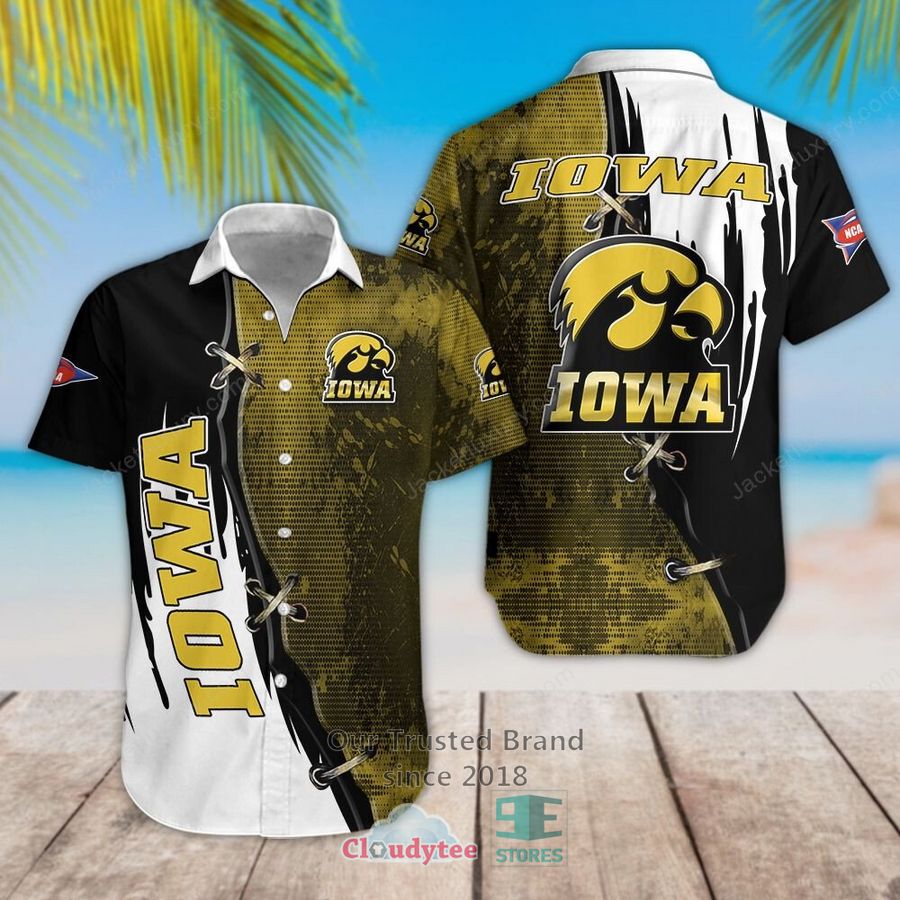 Iowa Hawkeyes Floral Gold Hawaiian Shirt