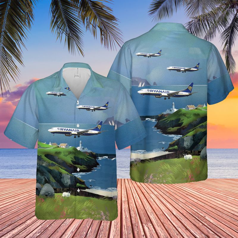 Ireland Ryanair Boeing 737 MAX 200 Hawaiian Shirt