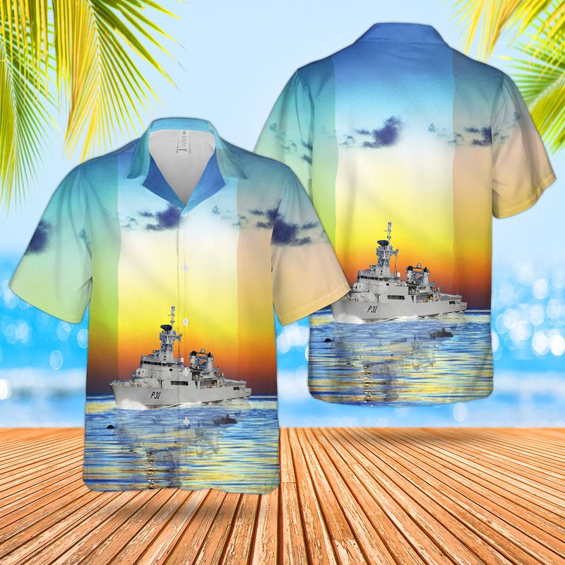 Irish Naval Service Le Niamh P52 Roisin-class offshore patrol vessel Hawaiian Shirt