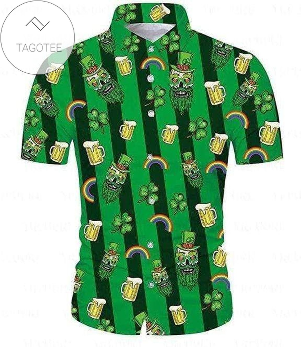 Irish Pride Happy St. Patrick’s Day Shamrock Hawaiian Aloha Shirts