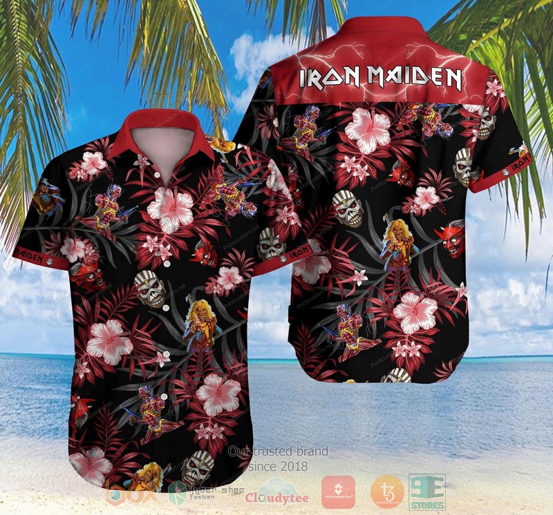 Iron Maiden hibiscus Hawaiian Shirt