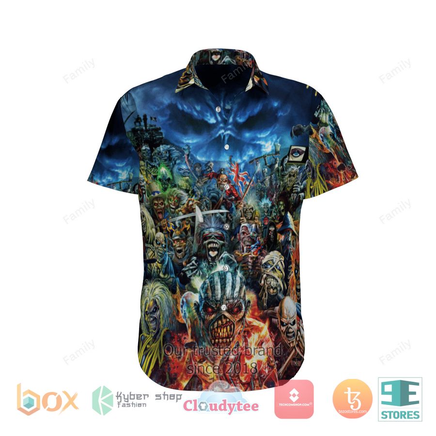 Iron Maiden Rock Music Band Graphic Short Sleeve Hawaiian shirt