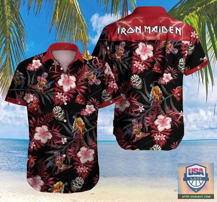 Iron Maiden Smoke Skull Hawaiian Shirt