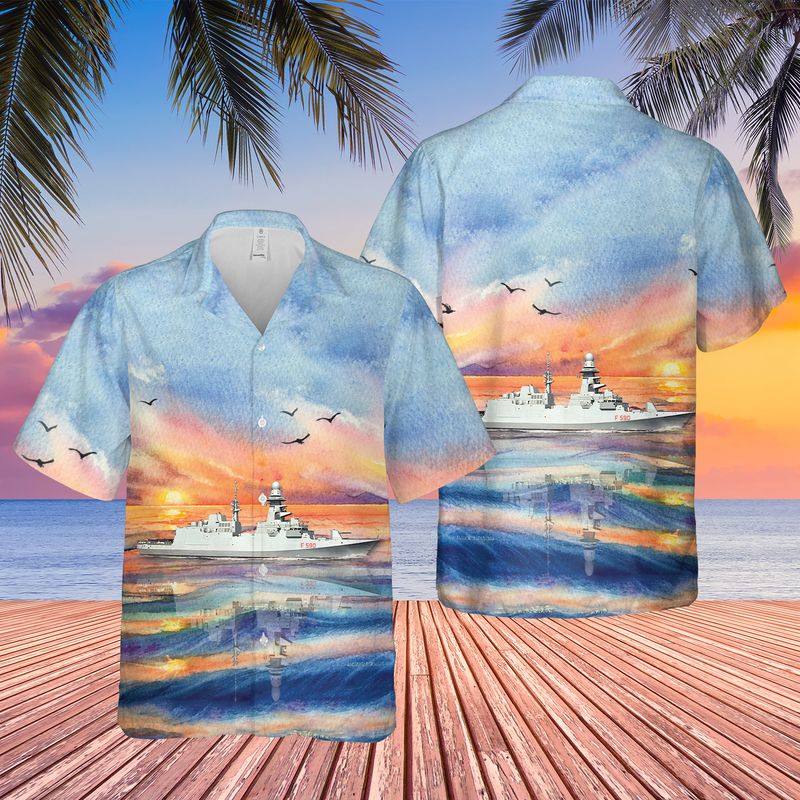 Italian Navy Andrea Doria D 553 Horizon-class Frigate Destroyers Hawaiian Shirt