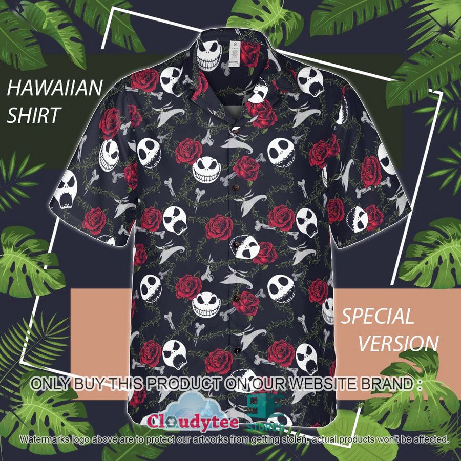 Jack Skellington Bones Black Hawaiian Shirt