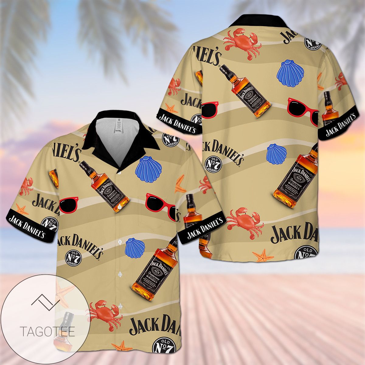 Jack Daniel’s All Over Print 3D Hawaiian Shirt – Black