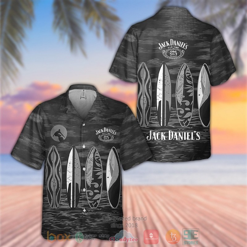 Jack Daniel’s Old No 7 Tennessee Whiskey tropical plant Hawaiian shirt