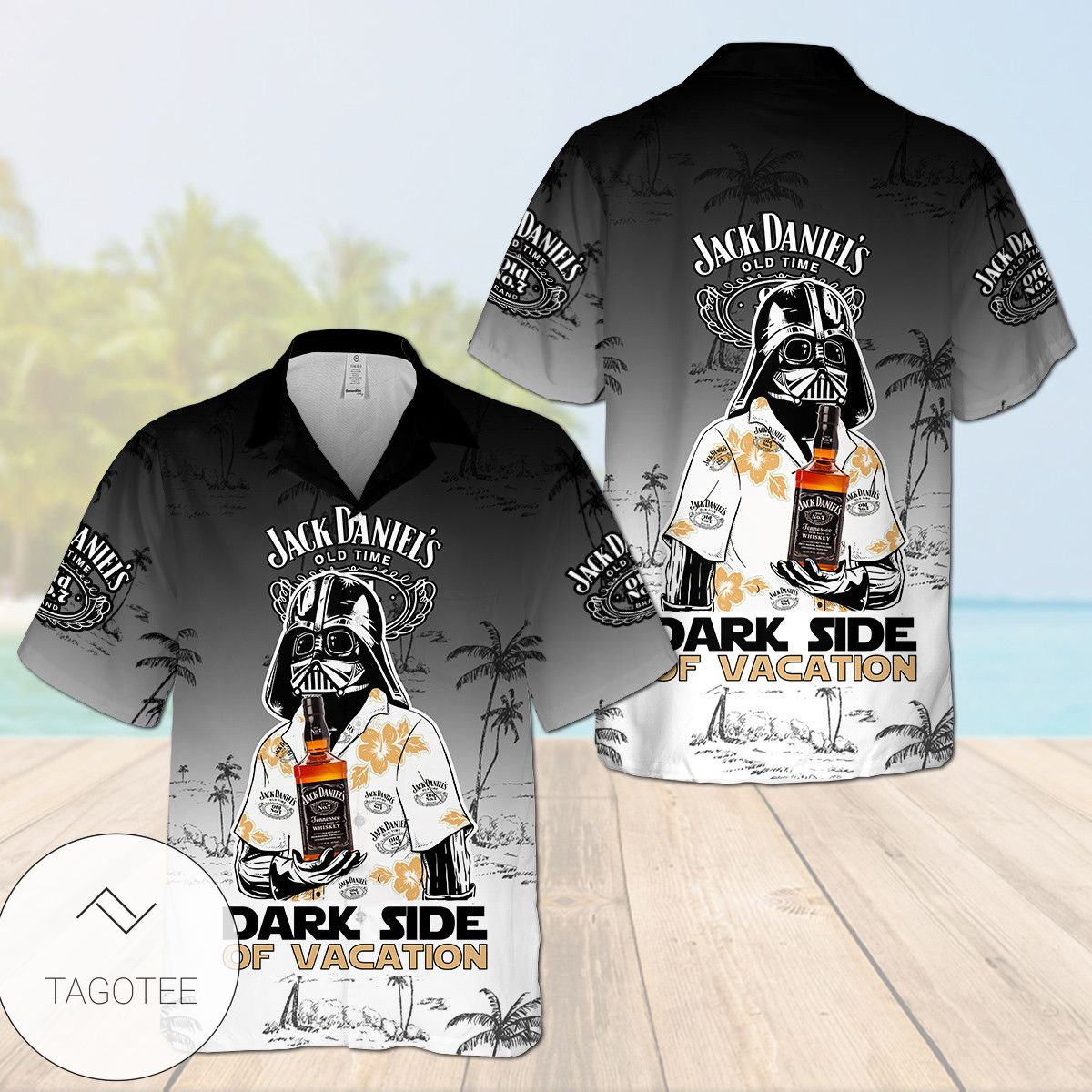 Jack Daniel’s Palm Tree All Over Print 3D Hawaiian Shirt And Beach Short – White