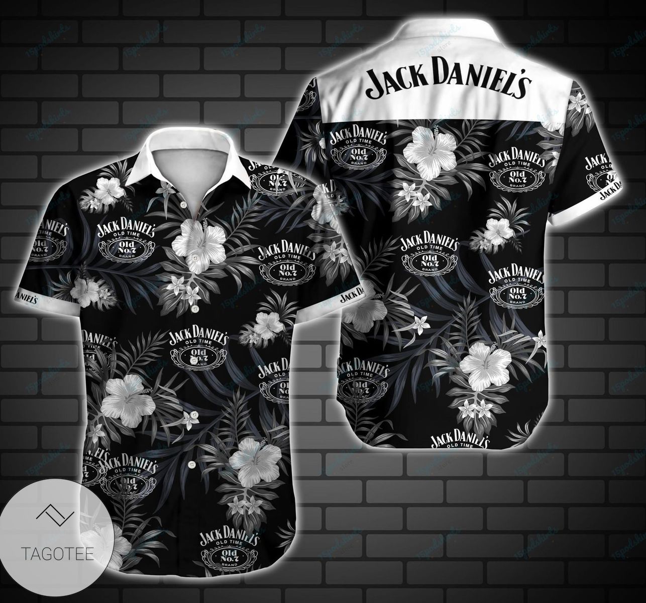 Jack Daniel’s Palm Tree All Over Print 3D Hawaiian Shirt And Beach Short – White