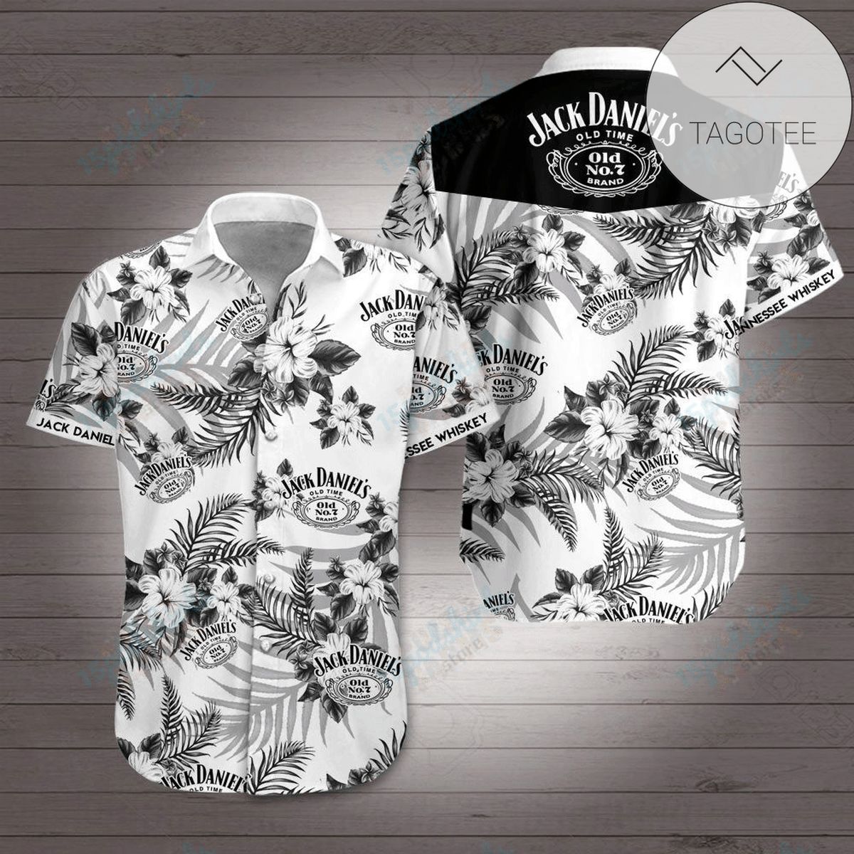 Jack Daniels Tennessee Whiskey Hawaiian Pattern Shirt