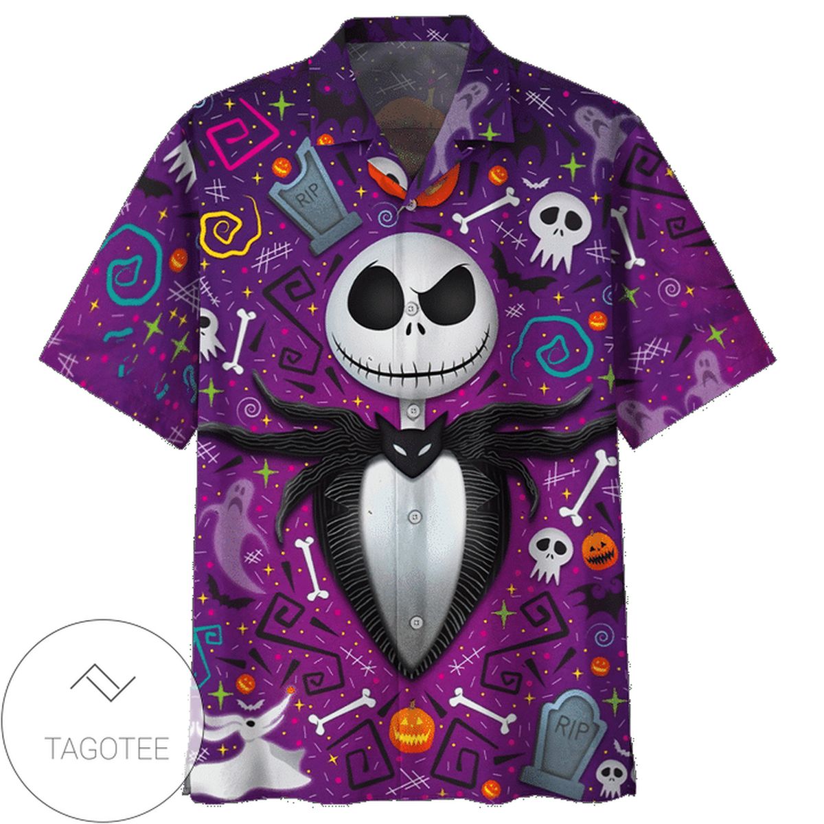 Jack Skellington Is The Most Wonderful Time Of The Year For men And Women Graphic Print Short Sleeve Hawaiian Casual Shirt