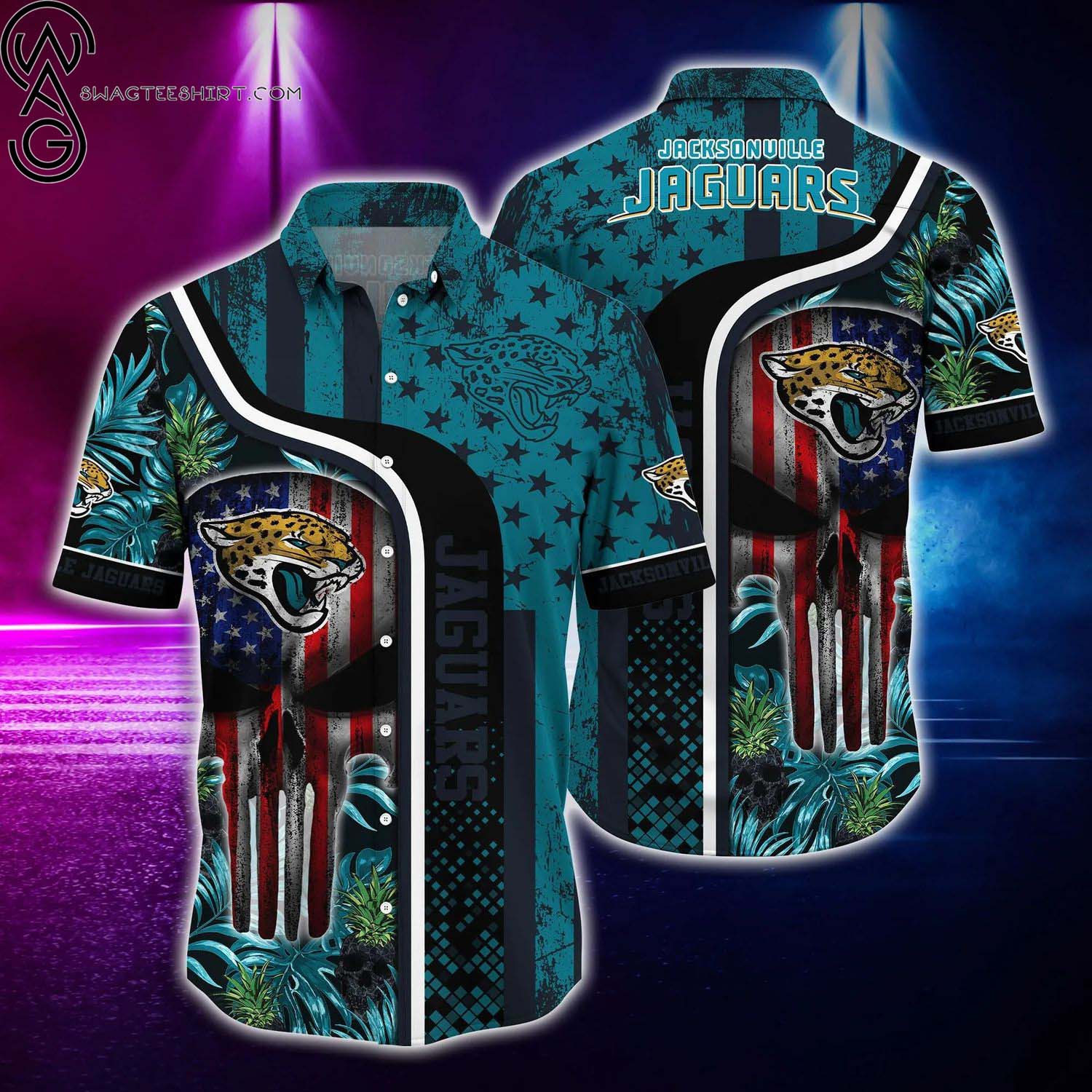 Jacksonville Jaguars And Skull Summer Aloha Hawaiian Shirt