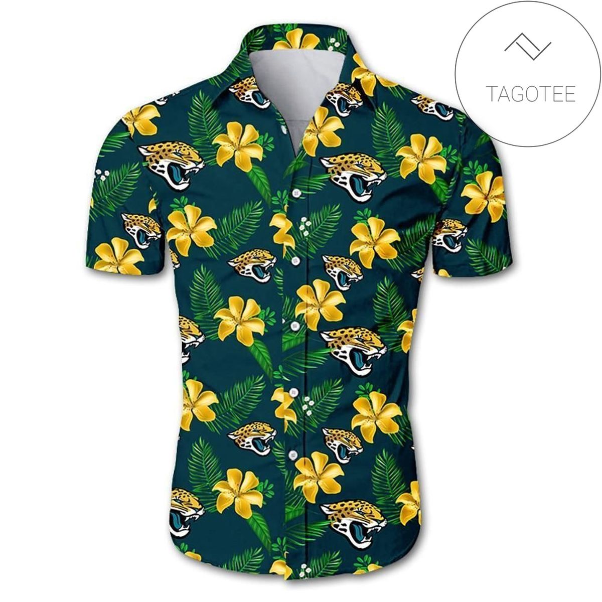 Jacksonville Jaguars Hawaiian 3d Shirt Floral Button Up Slim Fit Body-nfl