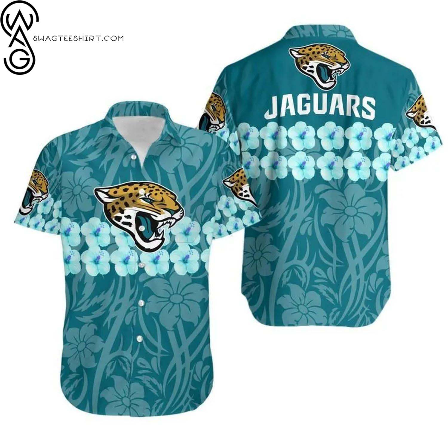 Jacksonville Jaguars Flower And Logo Summer Aloha Hawaiian Shirt