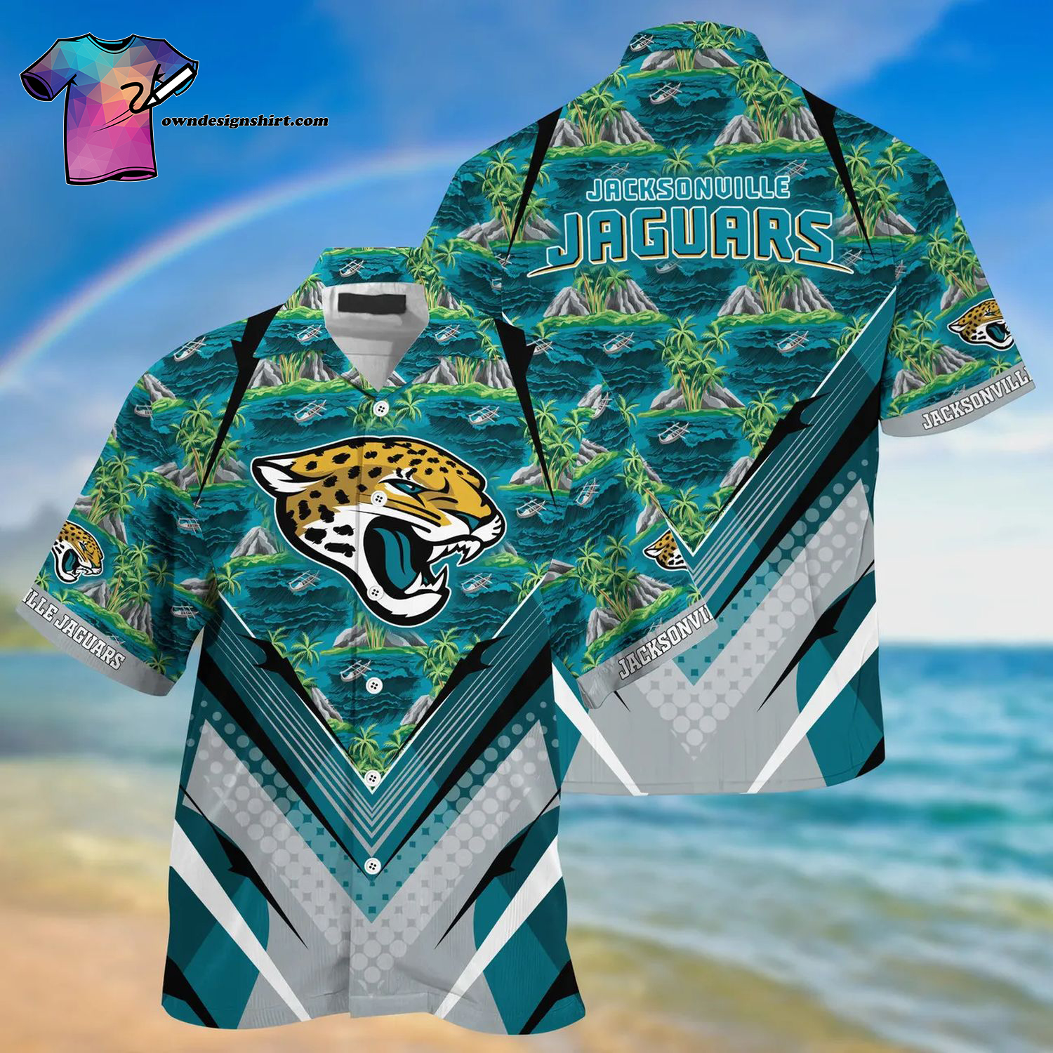 Jacksonville Jaguars Sports Logo Summer Aloha Hawaiian Shirt