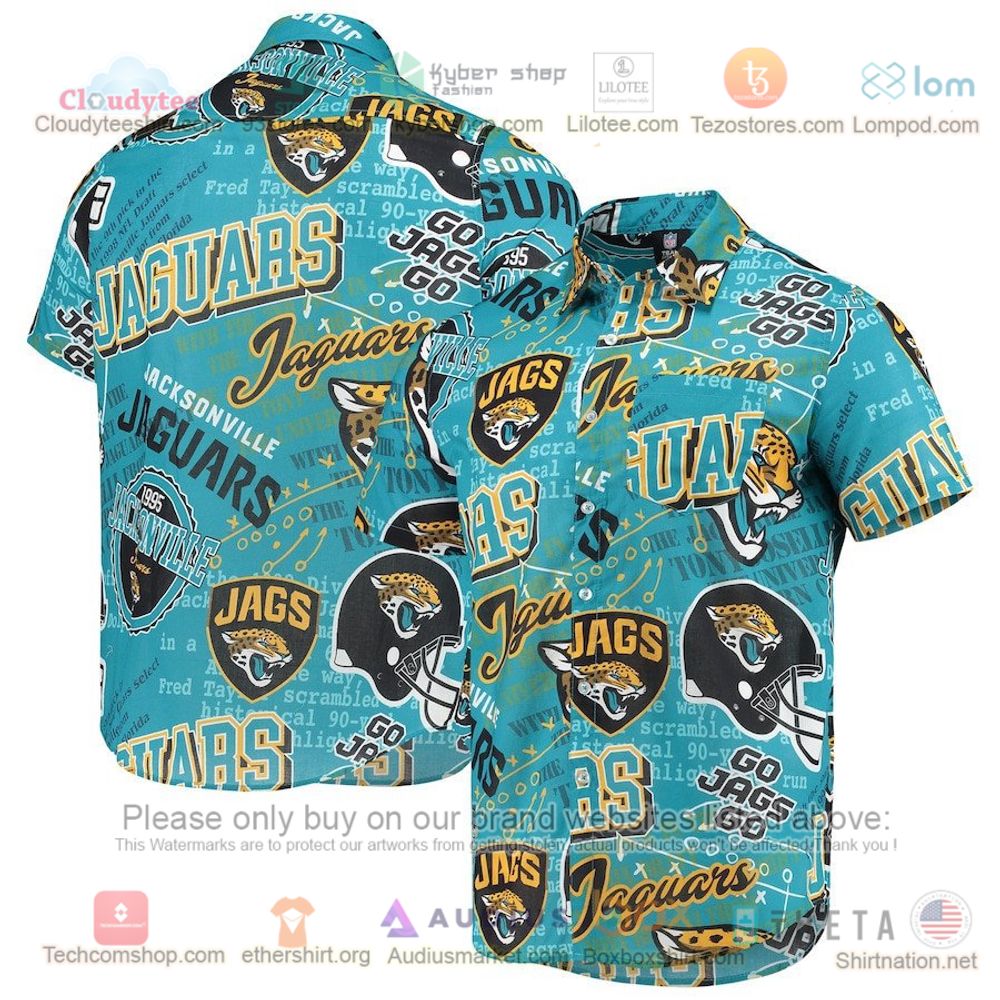 Jacksonville Jaguars Tommy Bahama Baja Mar Woven White Hawaiian Shirt