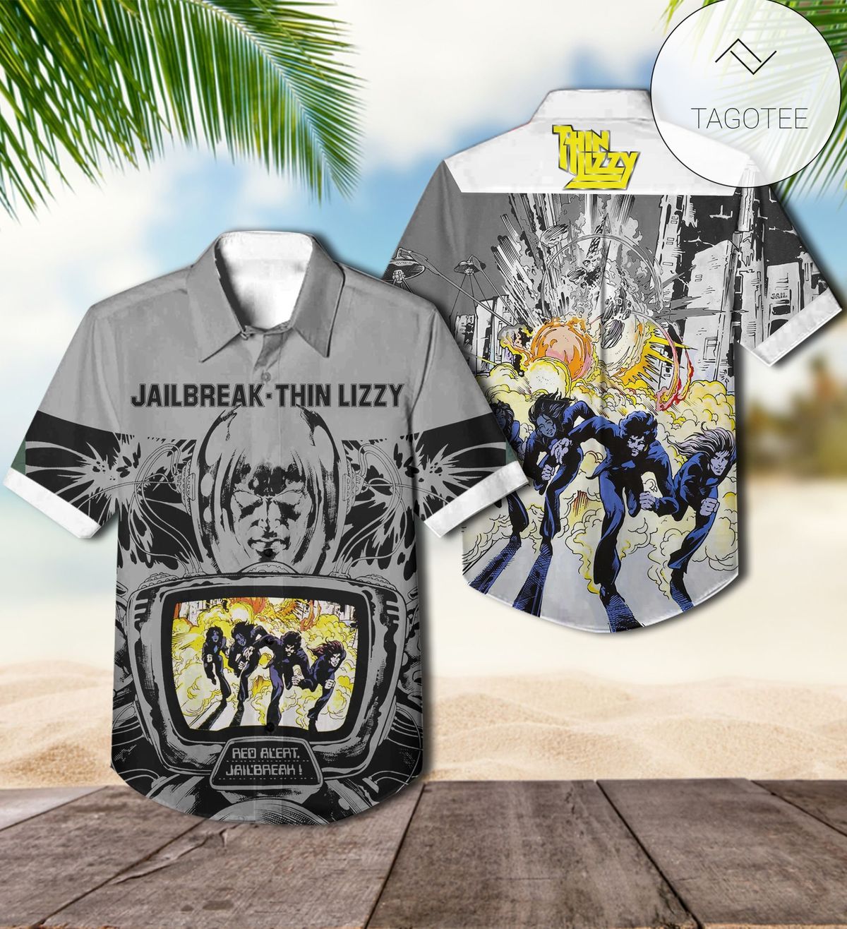 Jailbreak Album By Thin Lizzy Rock Band Hawaiian Shirt