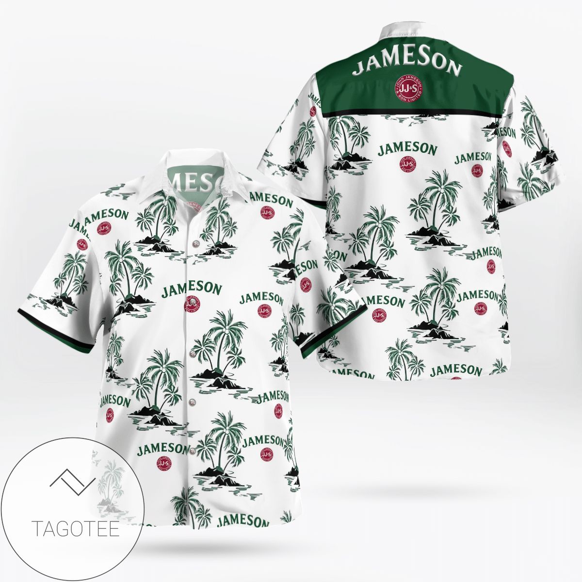 Jameson Irish Whiskey All Over Print 3D Hawaiian Shirt – Dark Green