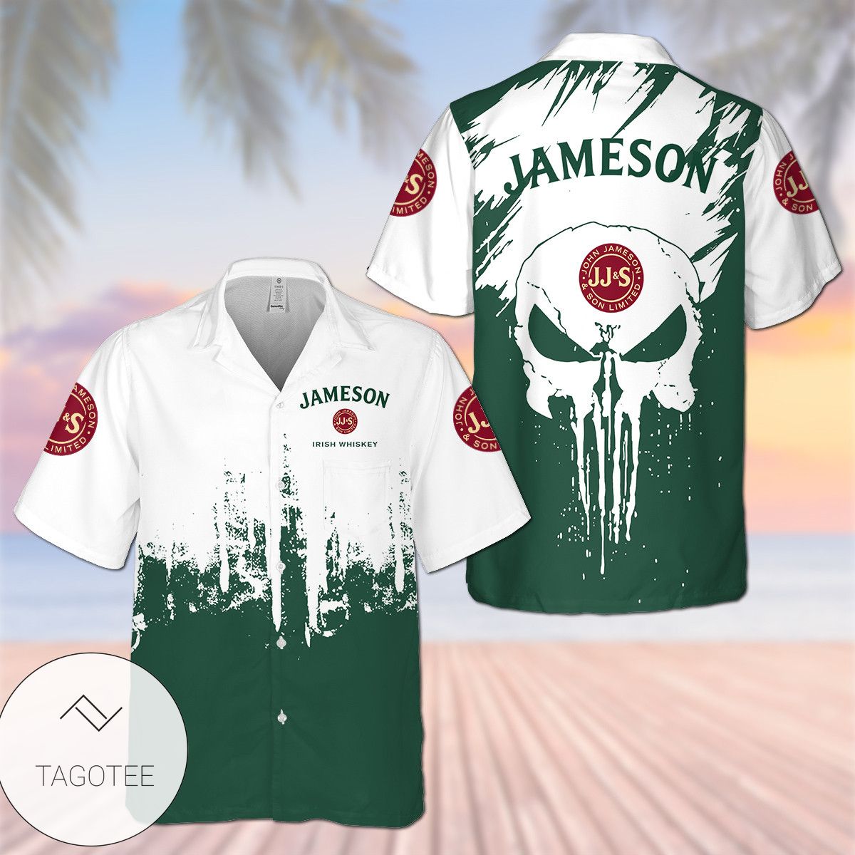 Jameson Irish Whiskey All Over Print 3D Hawaiian Shirt – White